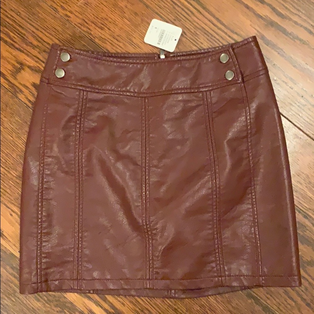 Free People vegan Moto mini skirt